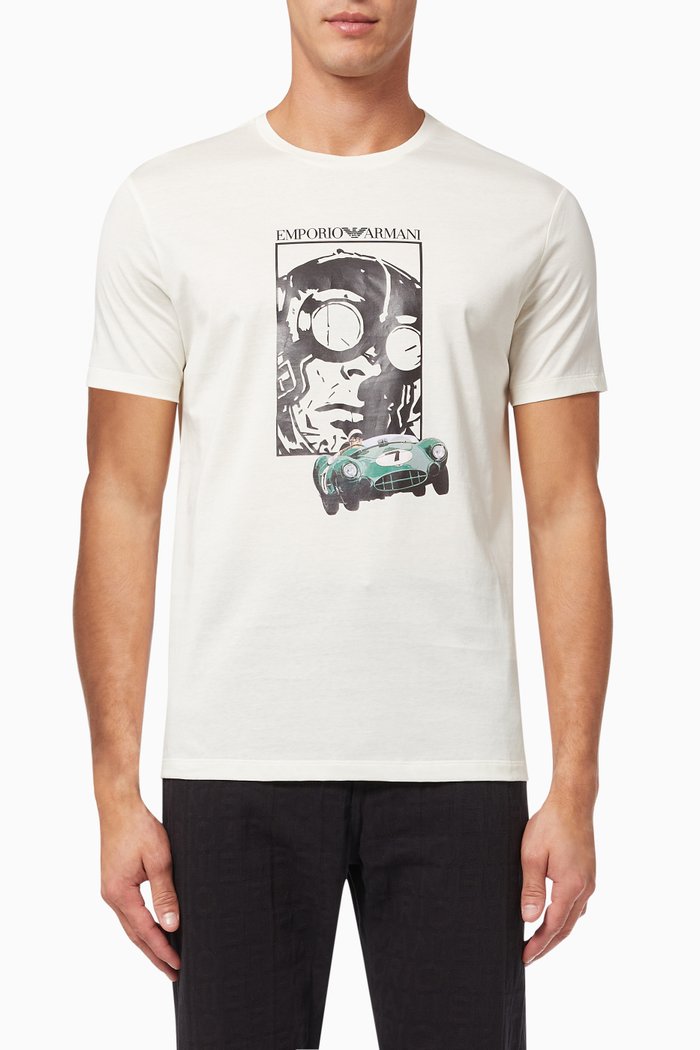EA Racing Capsule Collection T-shirt in Jersey, White