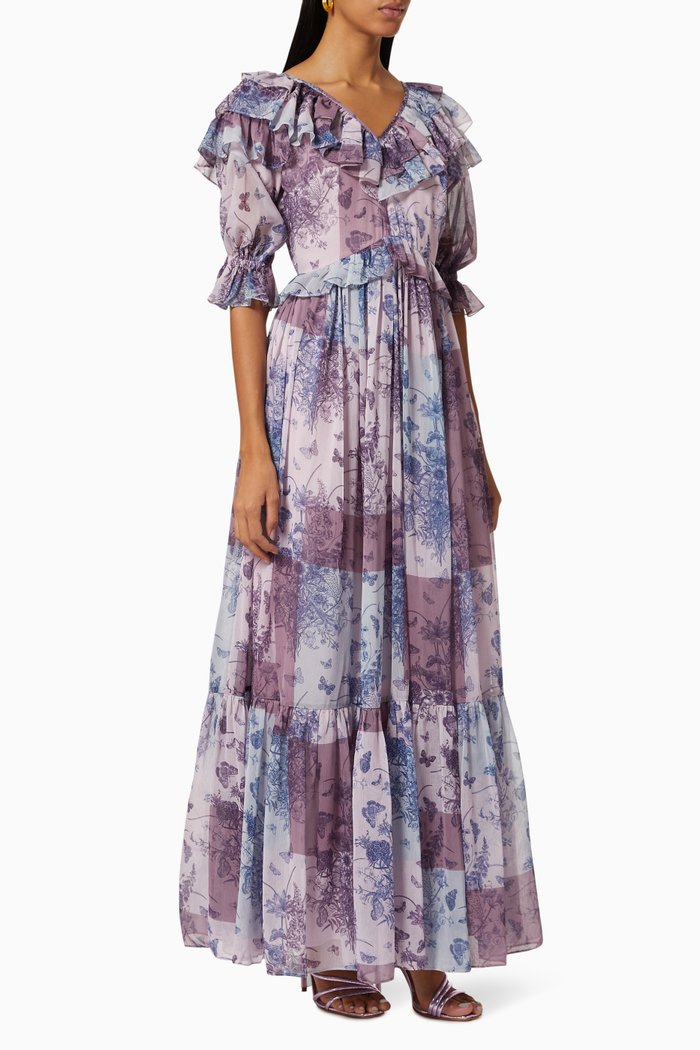 

Verte-A Rufle Dress in Chiffon, Multicolour