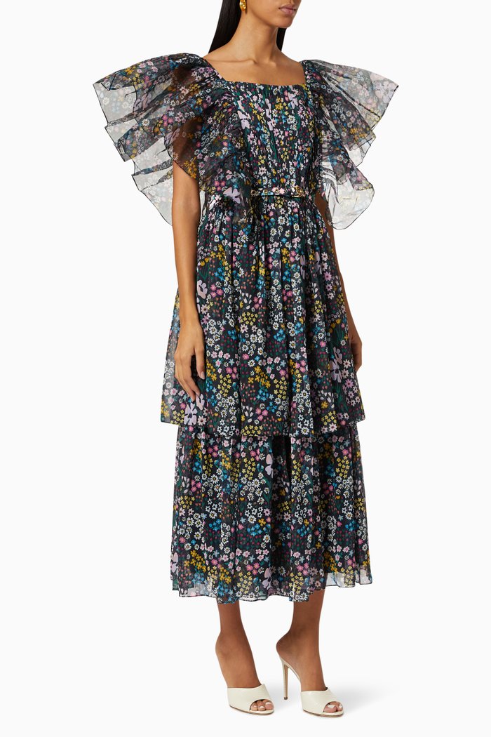 

Cher-B Floral Dress, Black