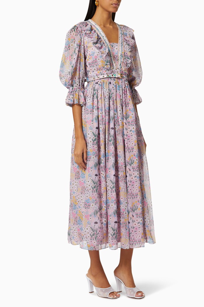 

Cher-A Floral Dress, Purple