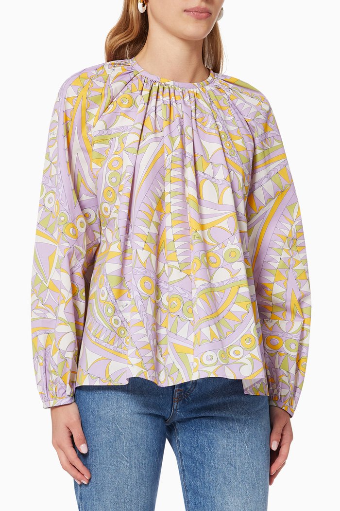 

Bandierine Print Long Sleeve Top, Purple