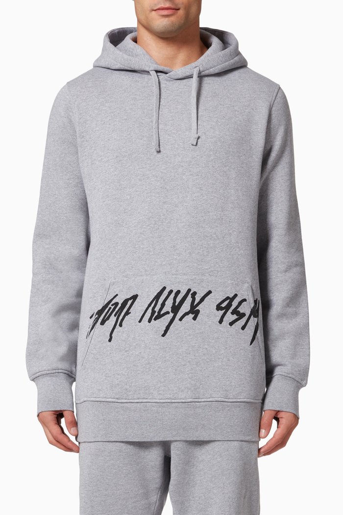 

Script Hoodie in Cotton, Grey