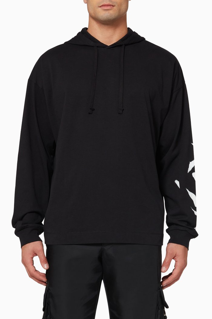 

Scar Hooded T-shirt in Cotton Jersey, Black