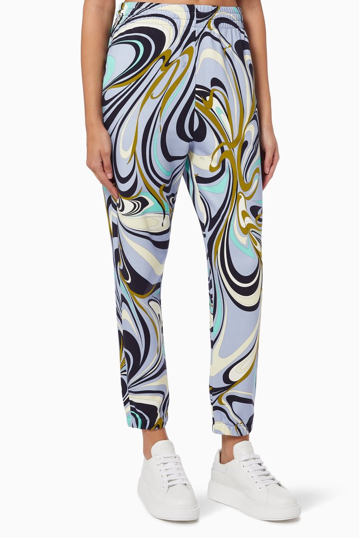 

Onde Print Sweatpants in Cotton, Blue