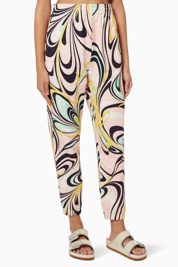 

Onde Print Sweatpants in Cotton, Pink