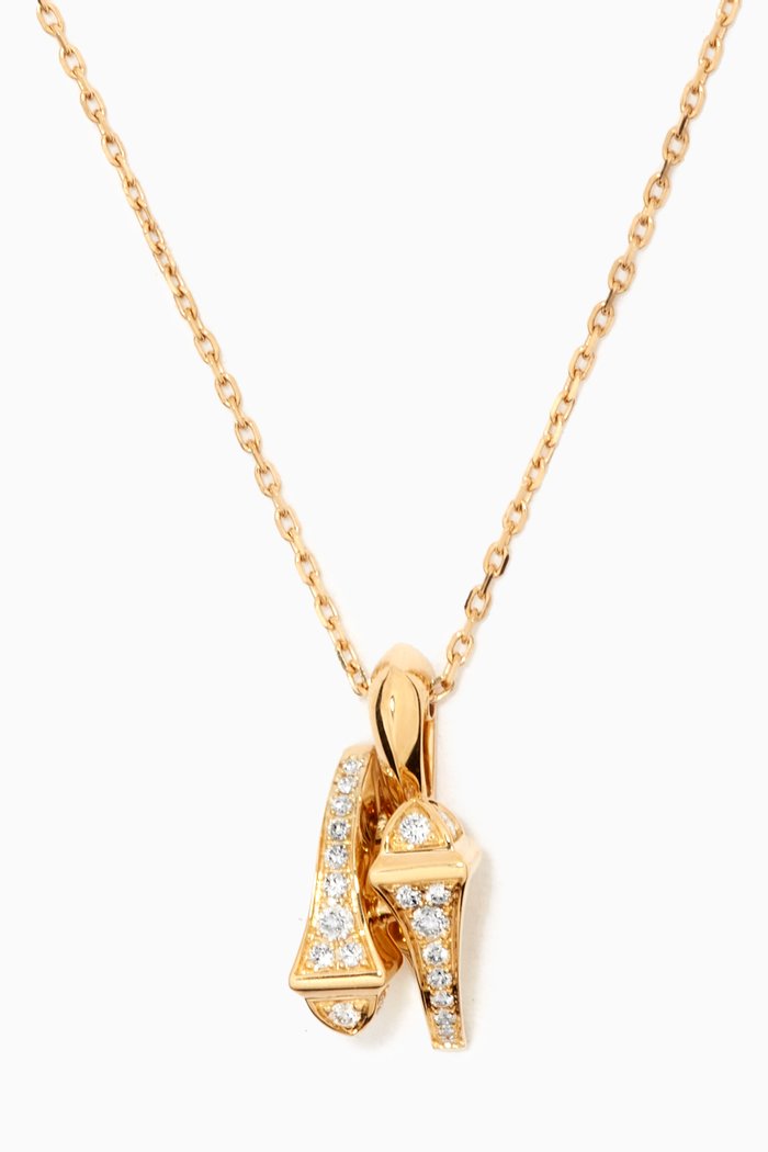 

Cleo Full Diamond Huggie Pendant Necklace in 18kt Yellow Gold