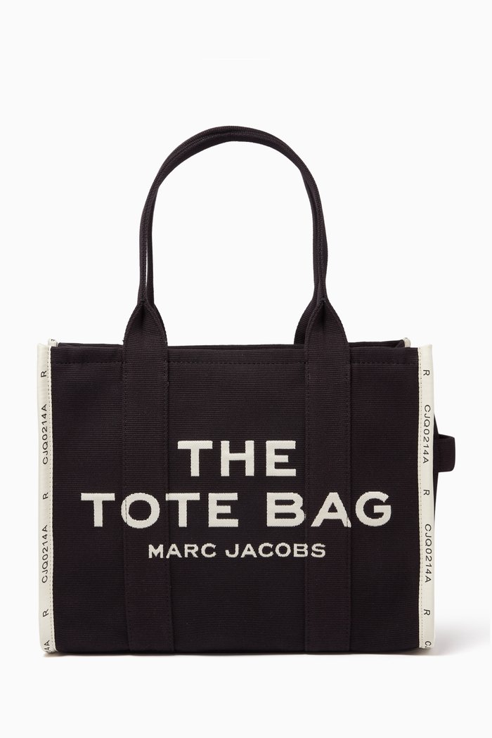 

The Large Tote Bag in Jacquard Canvas, Black