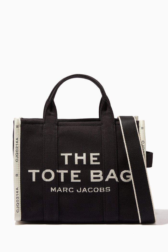 

Medium Traveler Tote Bag in Jacquard, Black