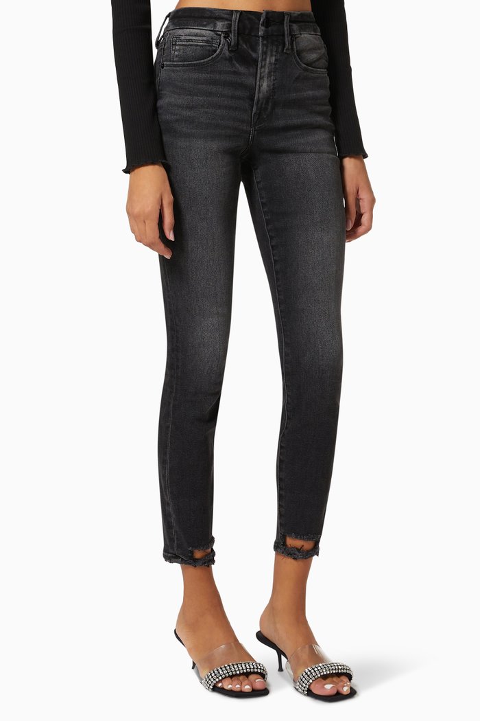 

Good Legs Shadow Pocket Jeans in Cotton, Black