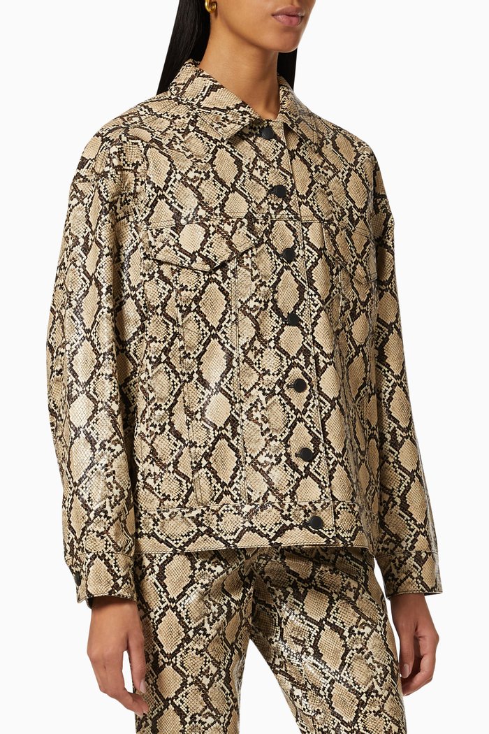 

Good Snake Oversized Trucker Jacket, Neutral
