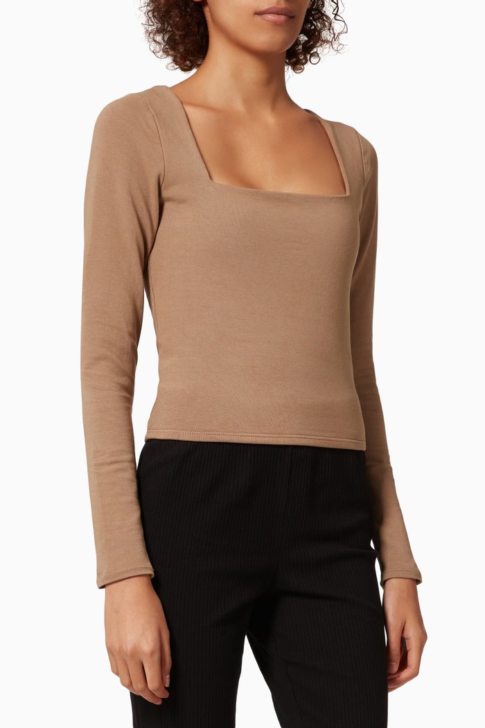 

Square Neck Top in Jersey, Neutral