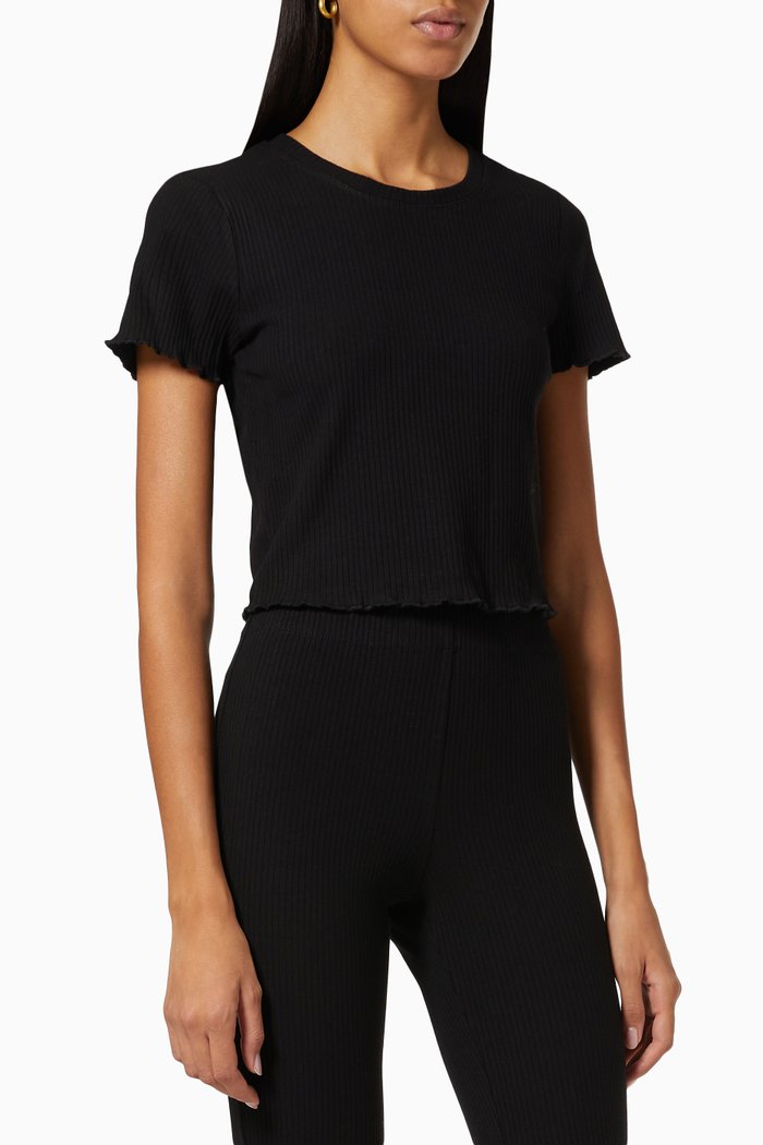 Essential Baby T-shirt in Rib Jersey, Black