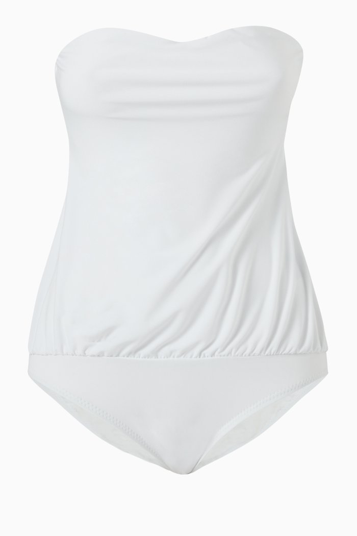 

Strapless Babydoll Mio One-piece Swimsuit, White