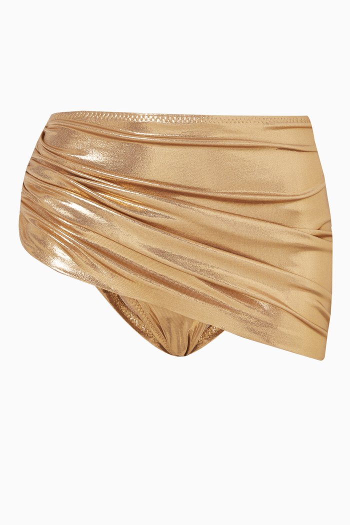 

Diana Bikini Bottoms in Lamé, Gold