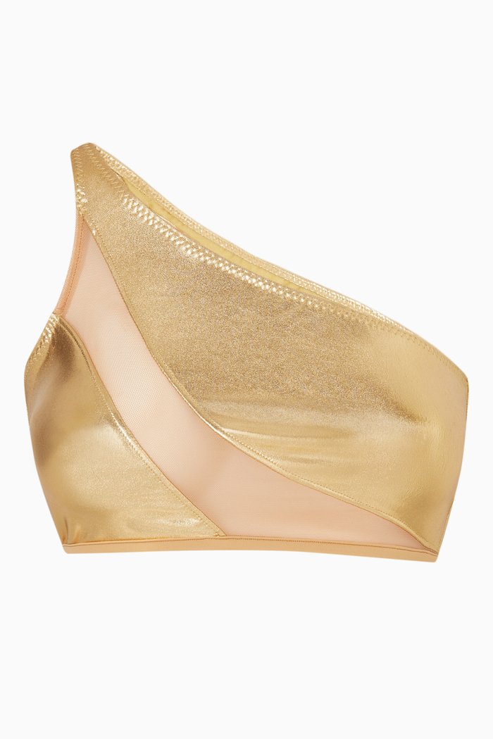 

Snake Mesh Bra Top, Gold