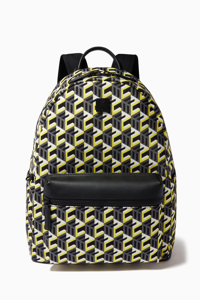 

Medium Stark Backpack in Cubic Monogram Nylon, Yellow