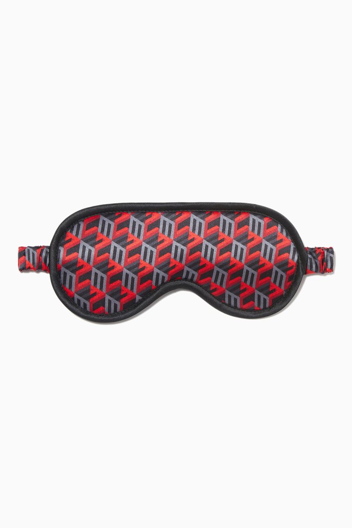 

Sleep Mask in Cubic Monogram Silk, Red