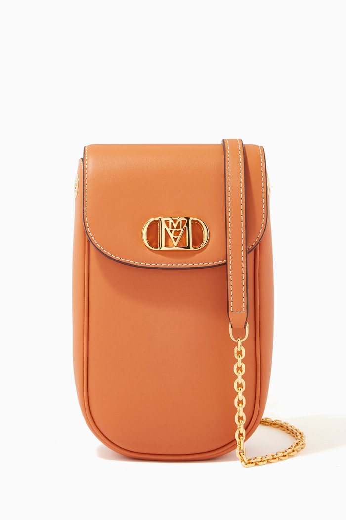 

Mena Crossbody Phone Case in Leather, Brown