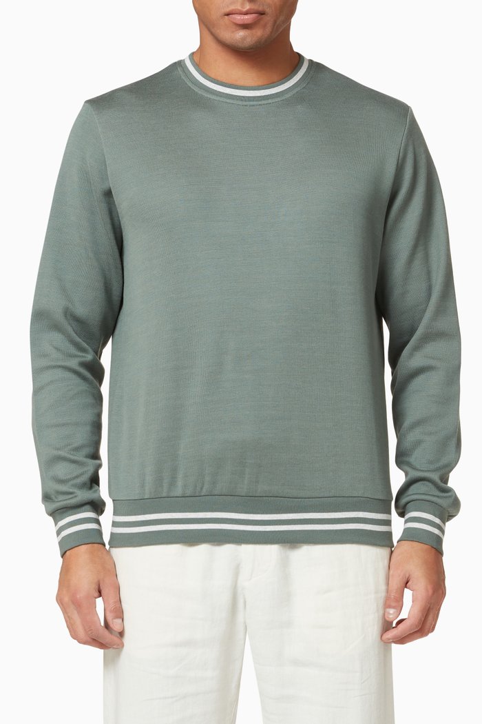 Crewneck Sweatshirt in Cotton Jersey, Green