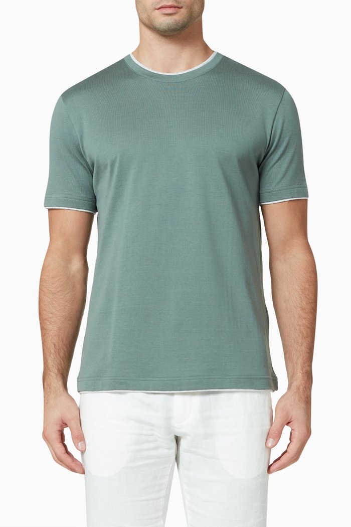 

Crewneck T-Shirt in Cotton Jersey, Green