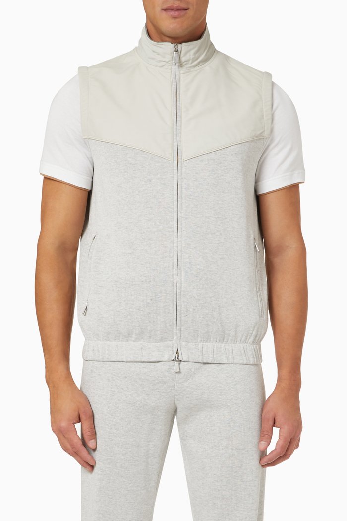 

Gilet in Cotton, Grey