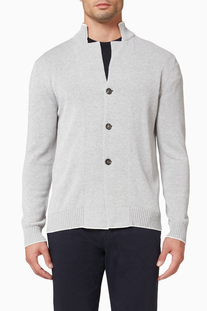 

Button Cardigan in Cotton, Grey