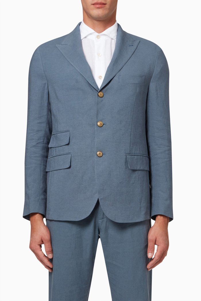

Jacket in Linen, Blue