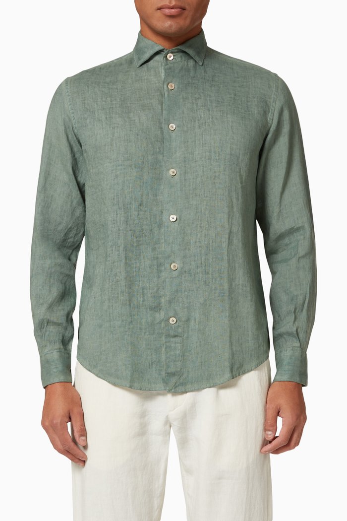 

Dandy Shirt in Linen, Green