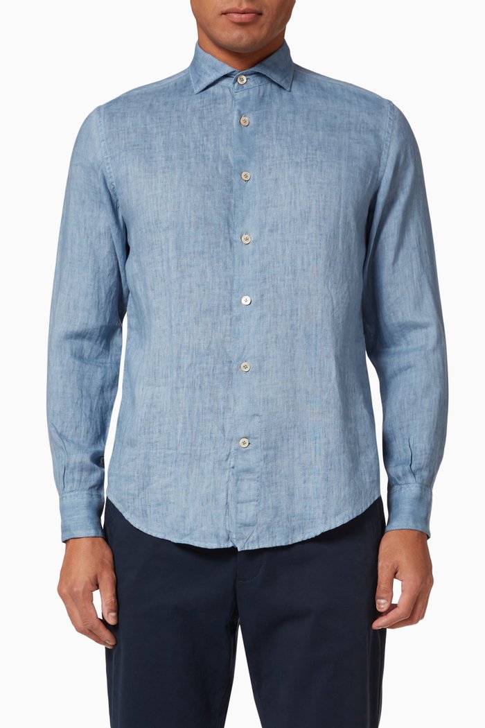 

Dandy Shirt in Linen, Blue