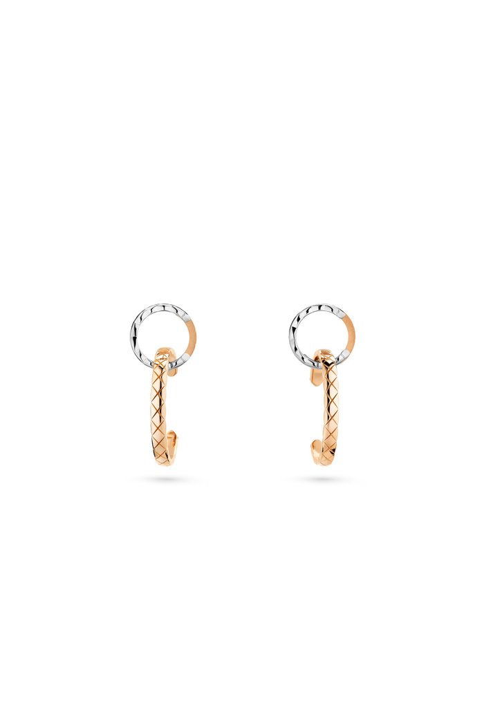 

Quilted motif, 18K white and BEIGE GOLD, Multicolour