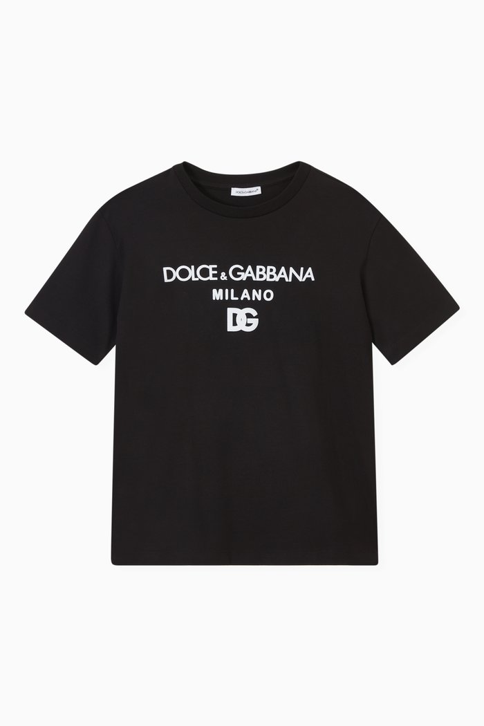 

DG Milano print T-shirt in Cotton Jersey, Black