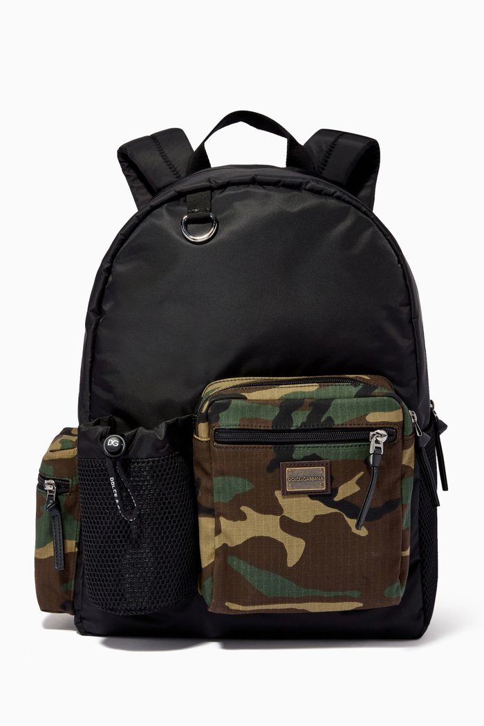 

Camo Backpack in Nylon, Green