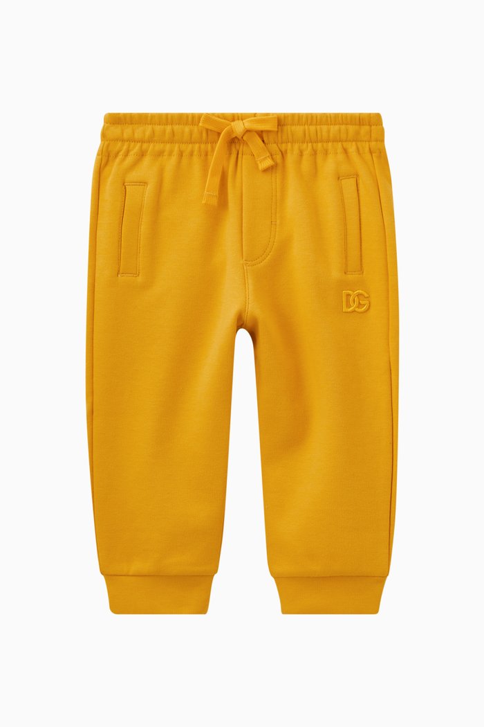 

DG Interlock Logo Joggers in Cotton Jersey, Yellow