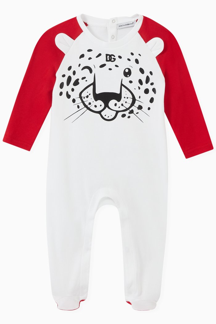 

Animalier Onesie in Cotton Jersey, White