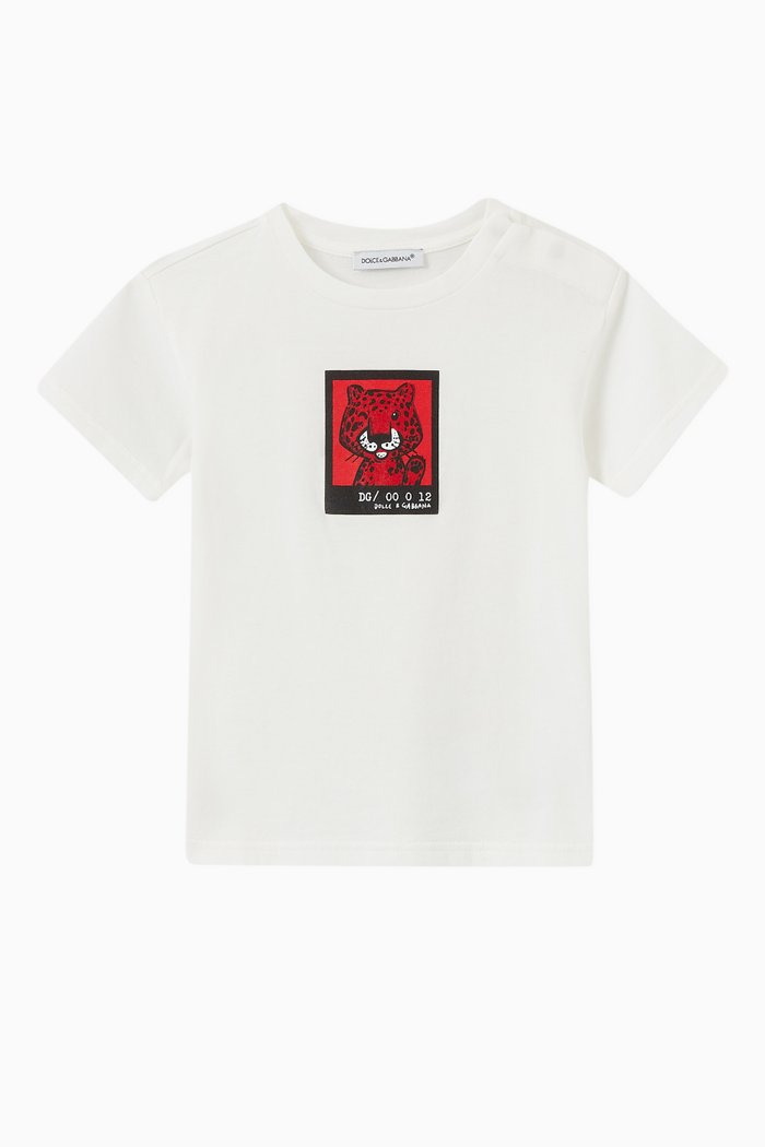 

Mini Leopard Print T-shirt in Cotton Jersey, White
