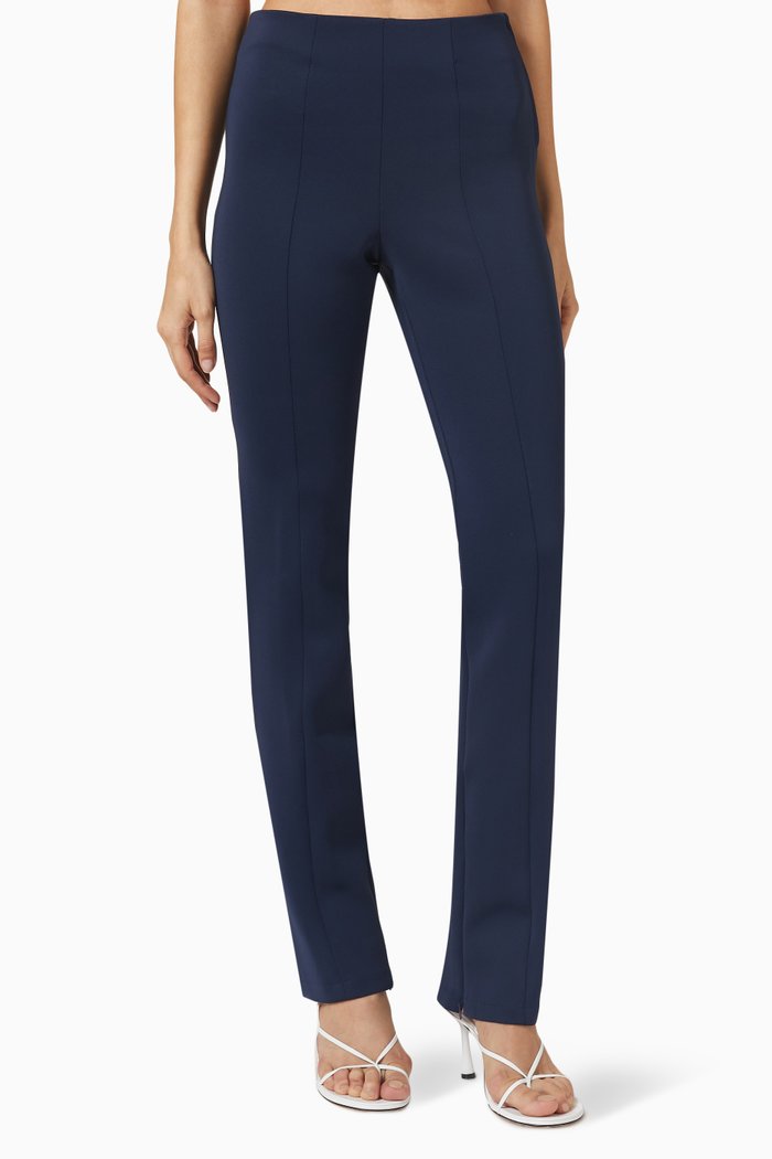 

Good Waist Flare Pants in Scuba Fabric, Blue