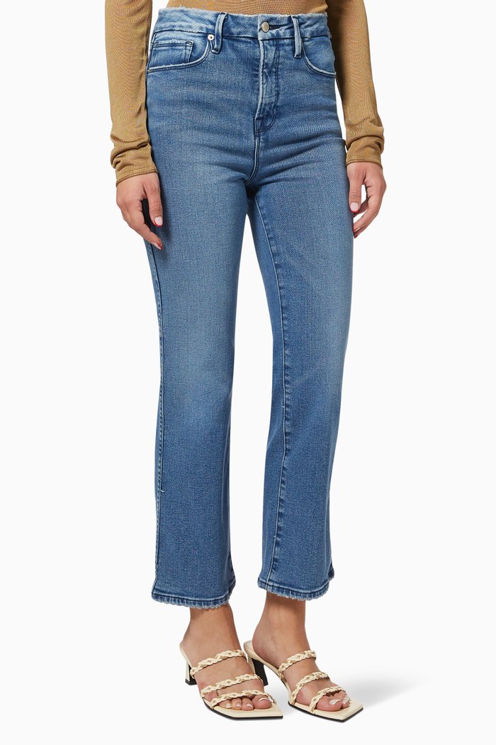 

Good Curve Straight Fray Hem Jeans, Blue