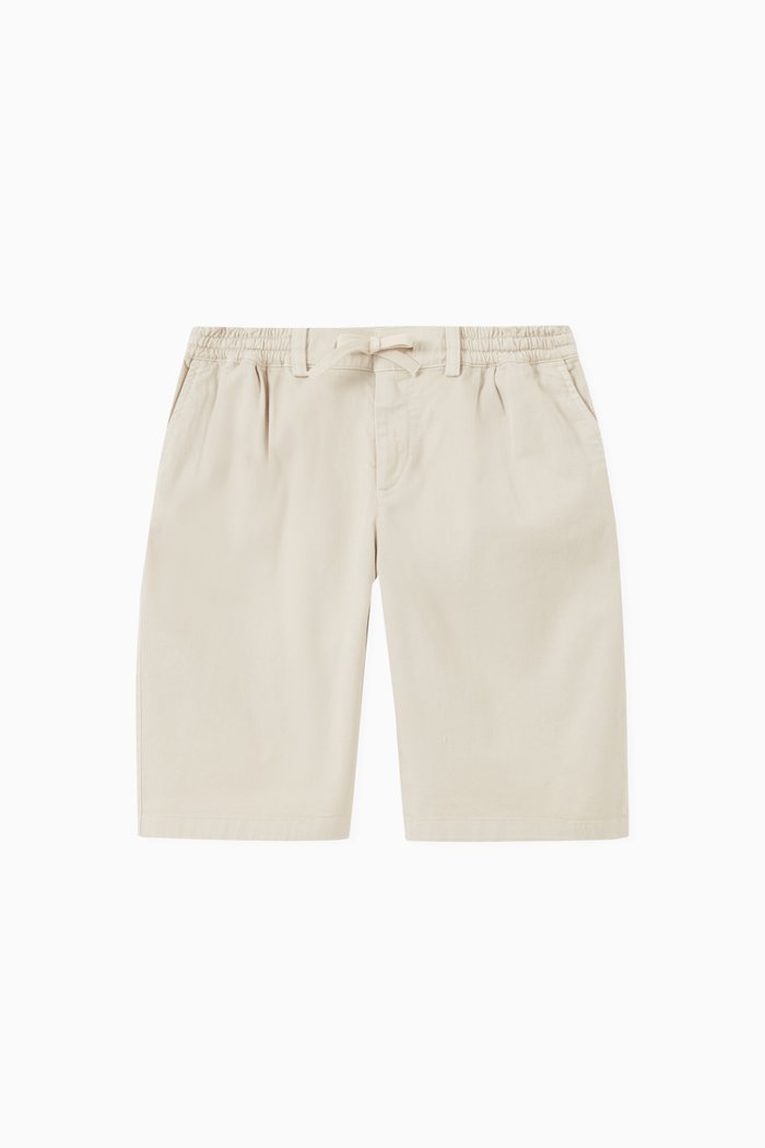 

Drawstring Garment Dyed Drill Shorts in Cotton, Neutral