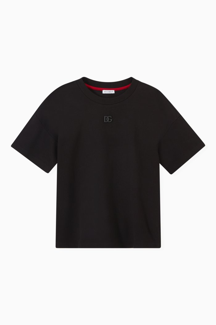

Animalier DG Logo Interlock T-shirt in Cotton, Black