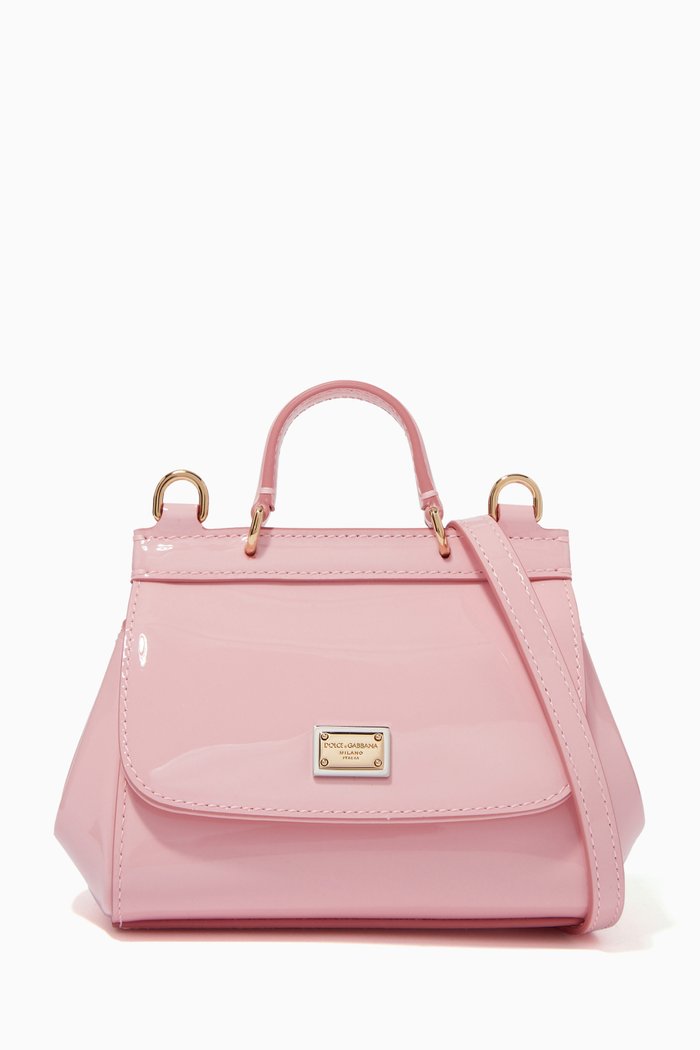 Miss Sicily Top Handle Bag in Leather, Pink