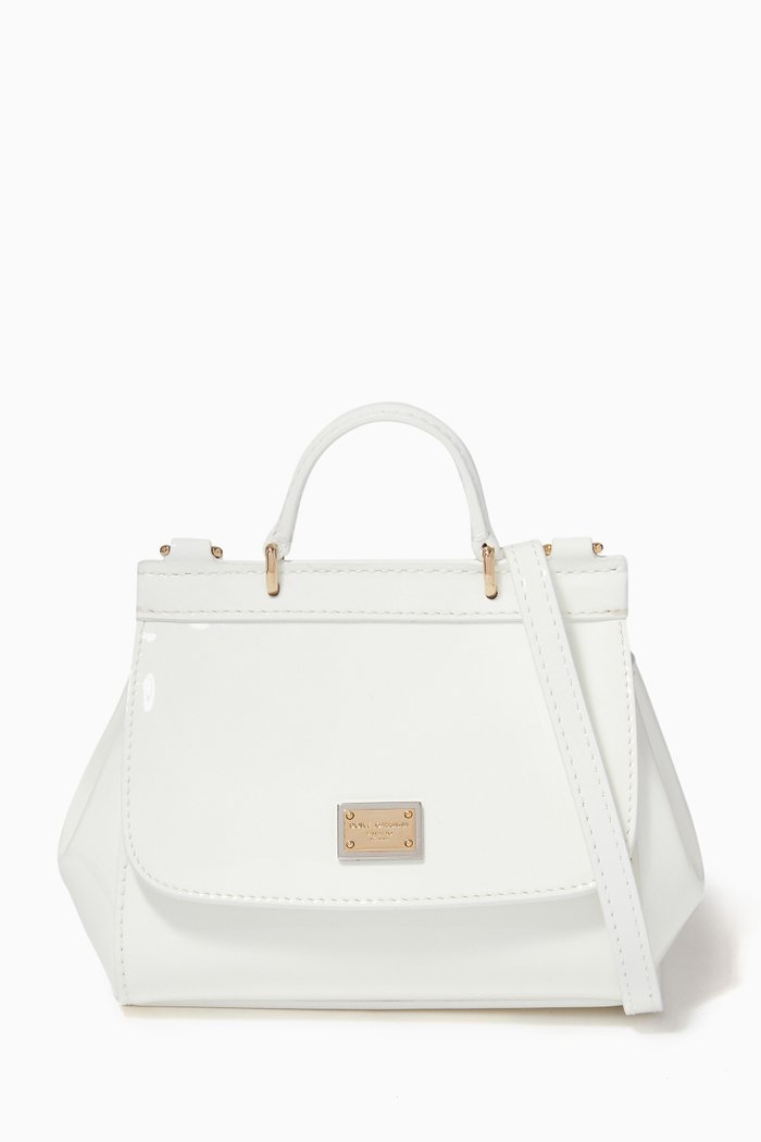Miss Sicily Top Handle Bag in Leather, White