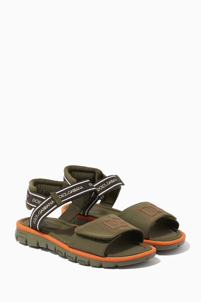 

DG Logo Sandals in Technical Rayon, Green
