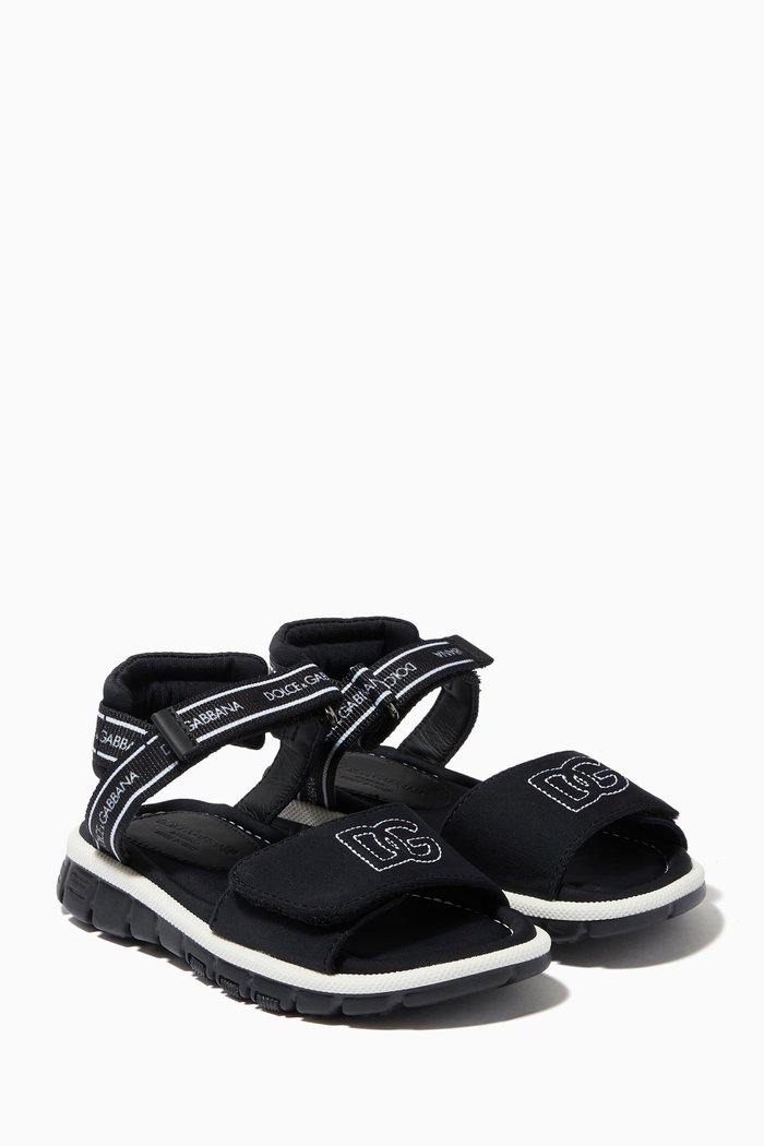 

Logo Sandals in Technical Fabric, Black