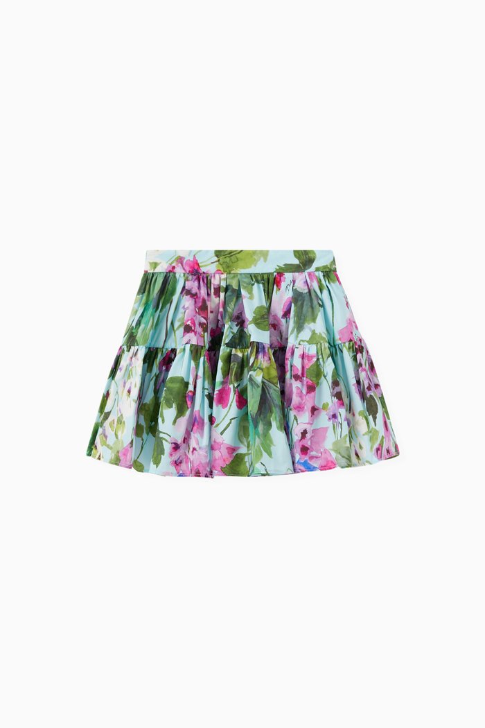 

Bluebell Print Skirts in Cotton Poplin, Blue