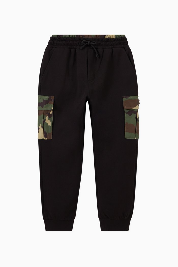 

Reborn to Live Camouflage Trackpants, Black