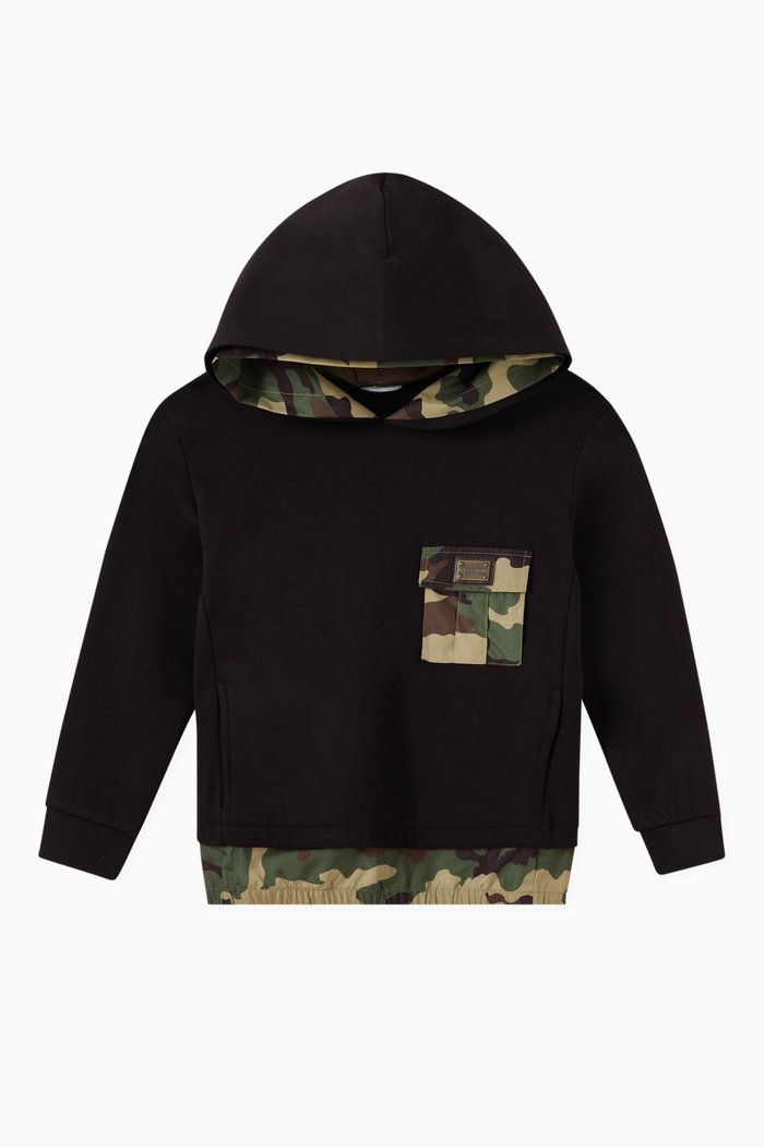 

Reborn to Live Camouflage Hoodie, Black