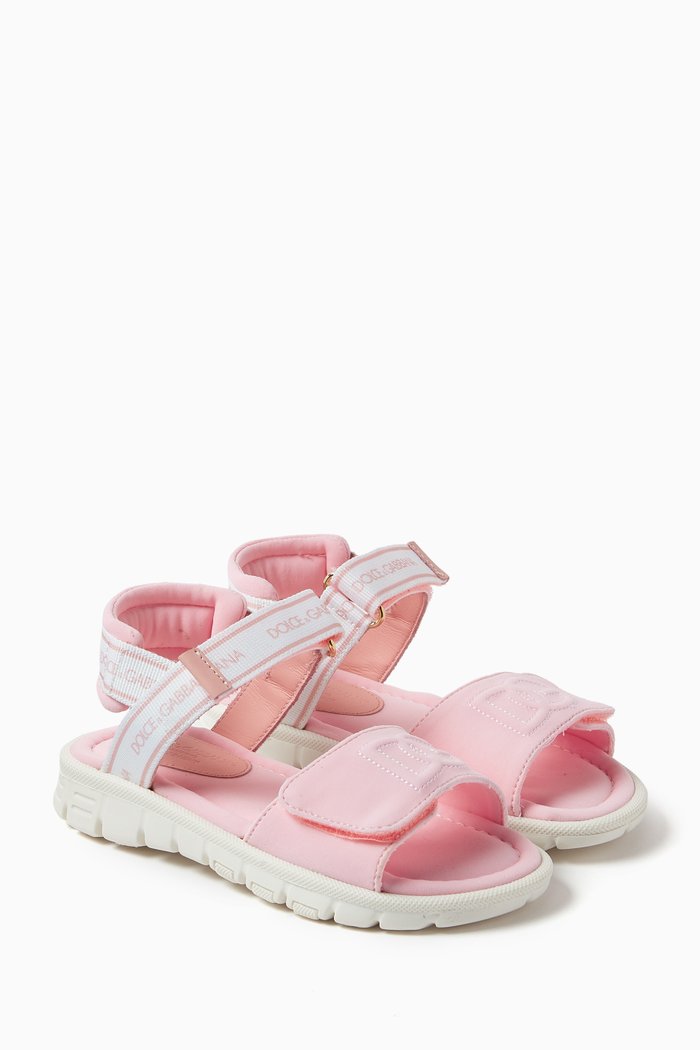 

Logo-tape Sandals in Canvas, Pink