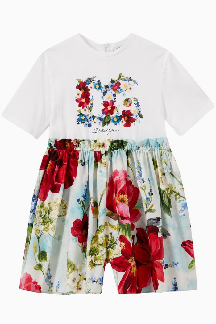 

Playsuit in Poplin and Jersey, Blue
