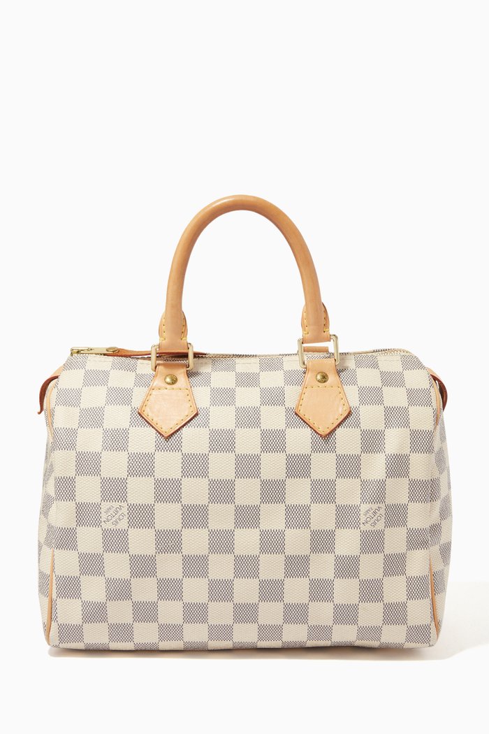 

Speedy 25 Bag in Damier Azur Canvas, Brown