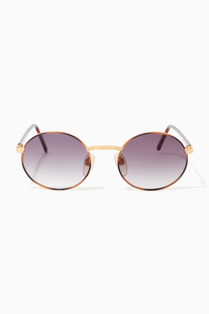 

Round Tinted Sunglasses in Metal, Gold